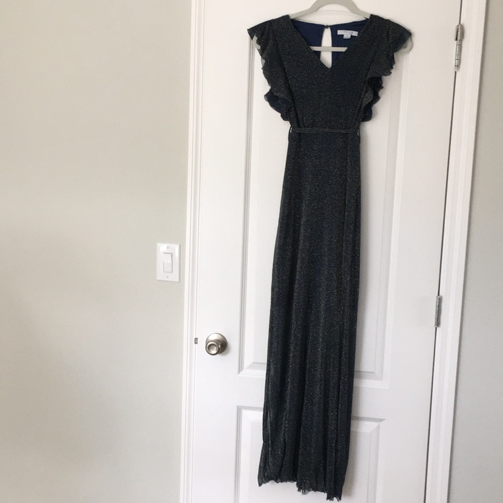 Favlux dark blue/gold sparkly evening dress! Small